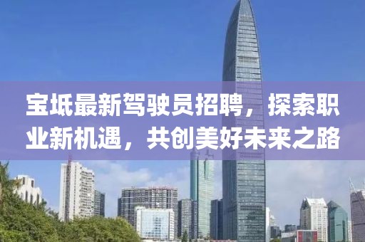 寶坻最新駕駛員招聘，探索職業(yè)新機(jī)遇，共創(chuàng)美好未來之路
