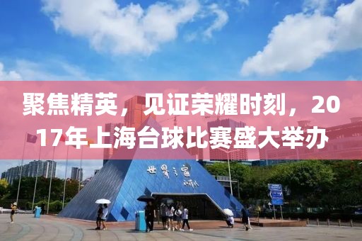 聚焦精英，見證榮耀時刻，2017年上海臺球比賽盛大舉辦